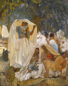 LE JOUR DU PROPHETE A Blidah EN ALGÉRIE Frederick Arthur Bridgman Peinture à l'huile